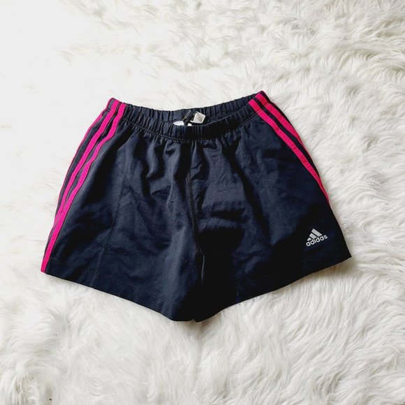 adidas Pants - Adidas Womens Black Pink Strips Athletic Short